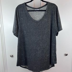 LuLaRoe EUC Iris Charcoal Black Short Sleeved Tunic